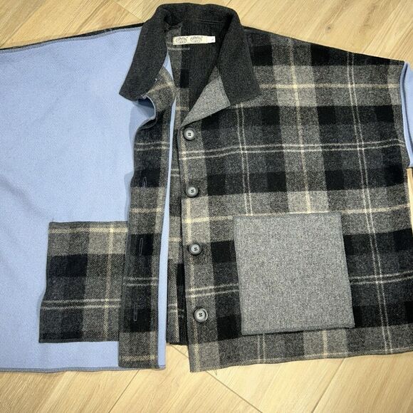 Cameleon Vintage Jacket Women Large Patchwork 100% Wool Blend Buttom Pockets USA - Picture 3 of 14